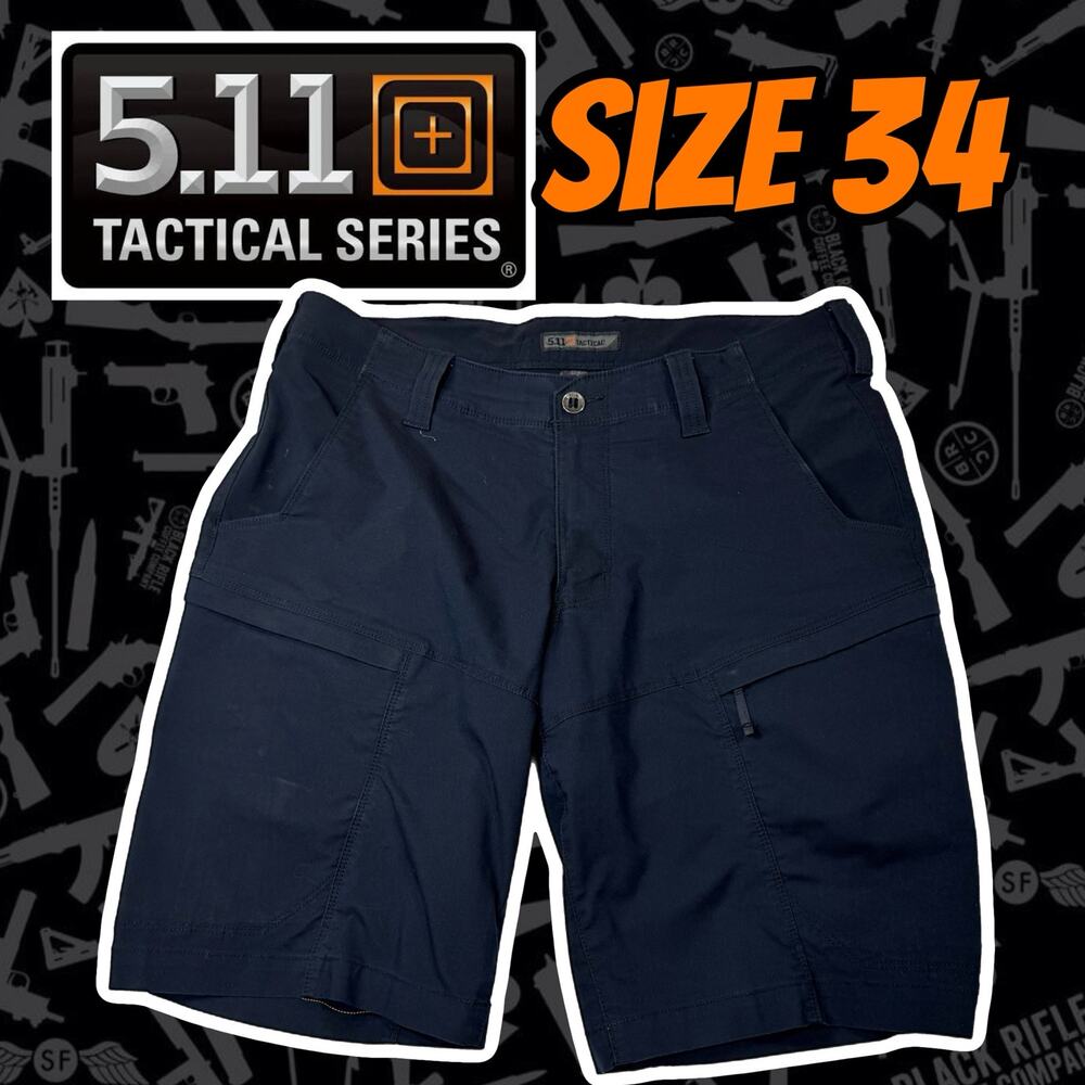 5.11 Tactical Navy Blue Cargo Shorts Multi-Pocket Utility Mens Size 34
